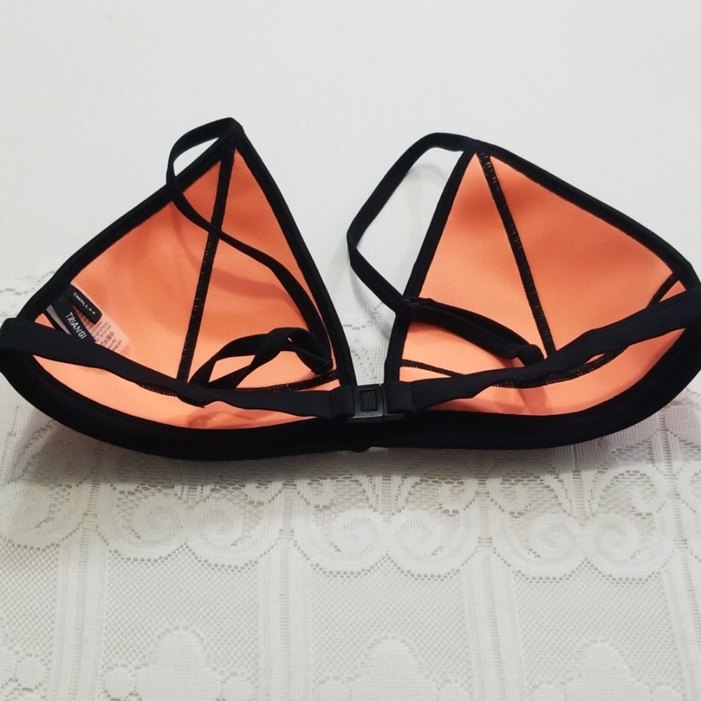 43T Triangl Aqua/orange mesh bikini top, various - Picture 2 of 5
